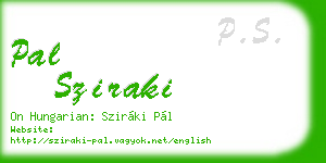 pal sziraki business card