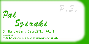 pal sziraki business card